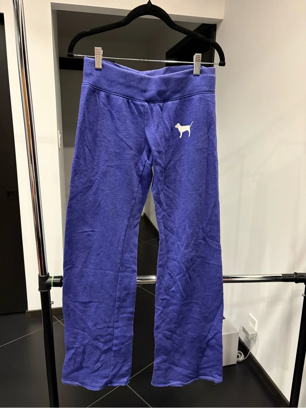 Victoria's Secret Purple Kids Fleece Joggers with White Dog Logo